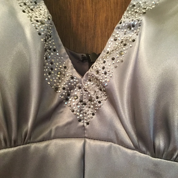 Onyx Nite Purple/Silver Ombré Balloon Hem Dress - Picture 2 of 8